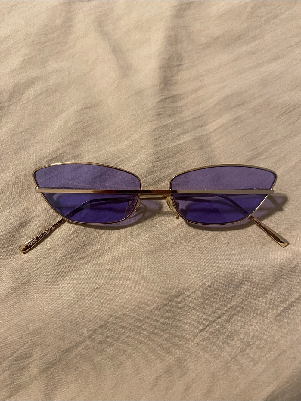 Gold Frame Purple Lens Cat-Eye Sunglasses - Women Accessories